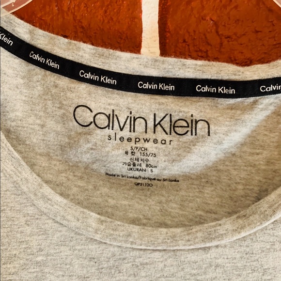 Calvin Klein Pajama Long Sleeve Grey Top - Picture 2 of 3